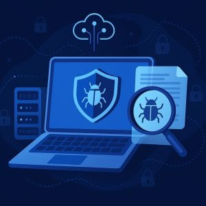 Illustration representing threat detection using malware scan engines, honeypots, sandboxes, and global intelligence sources.